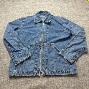 Diesel Denim Jacket Men XL Blue Full Zip Collared 48" x 28" Trucker